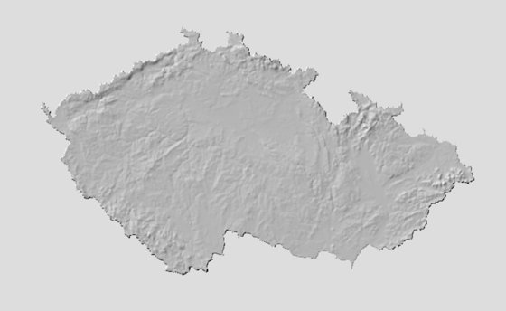 Relief LIDAR — Česko